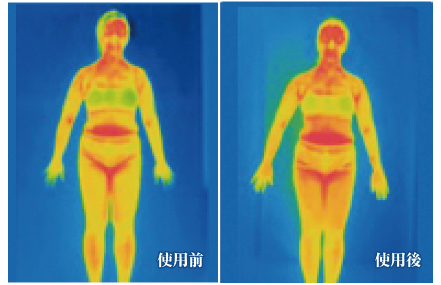 ハワイアン酵素を飲む前と飲んだ後のサーモグラフィ写真